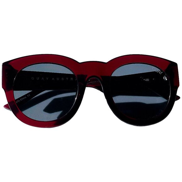 QUAY AUSTRALIA “If Only” Round Sunglasses (Red/Smoke) – NWOT main image 4